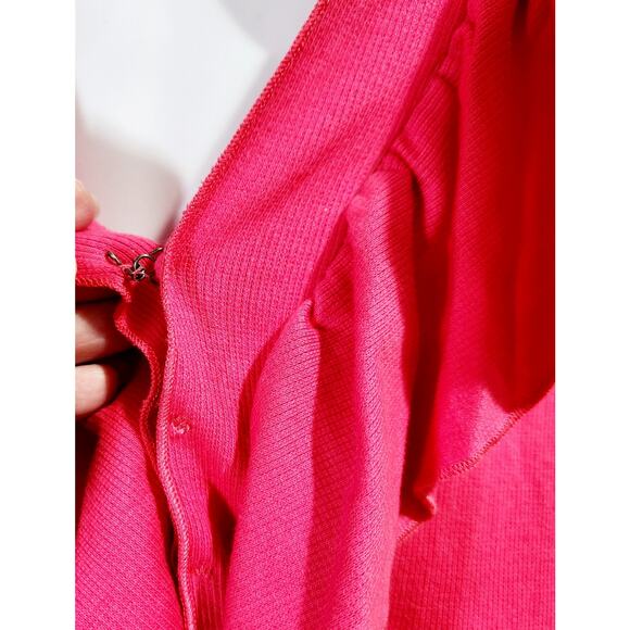 Rafaella Pink Fuchsia Ruffled Hook & Eye Closure Cardigan 1X Plus Lightweight - Picture 2 of 6